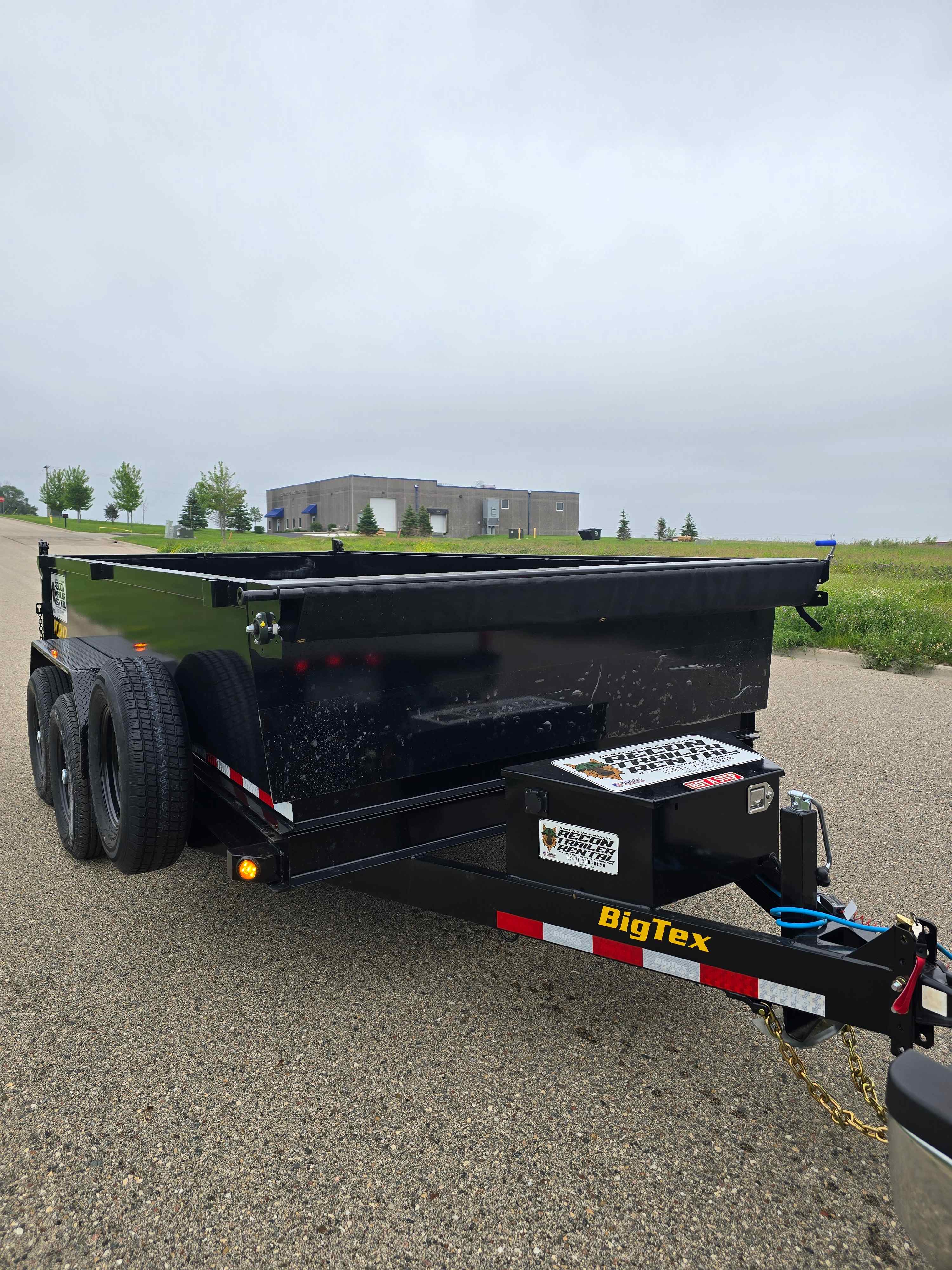 BigTex 14' dump trailer rental - heavy-duty hydraulic dump trailer for landscaping and construction in Cannon Falls, MN